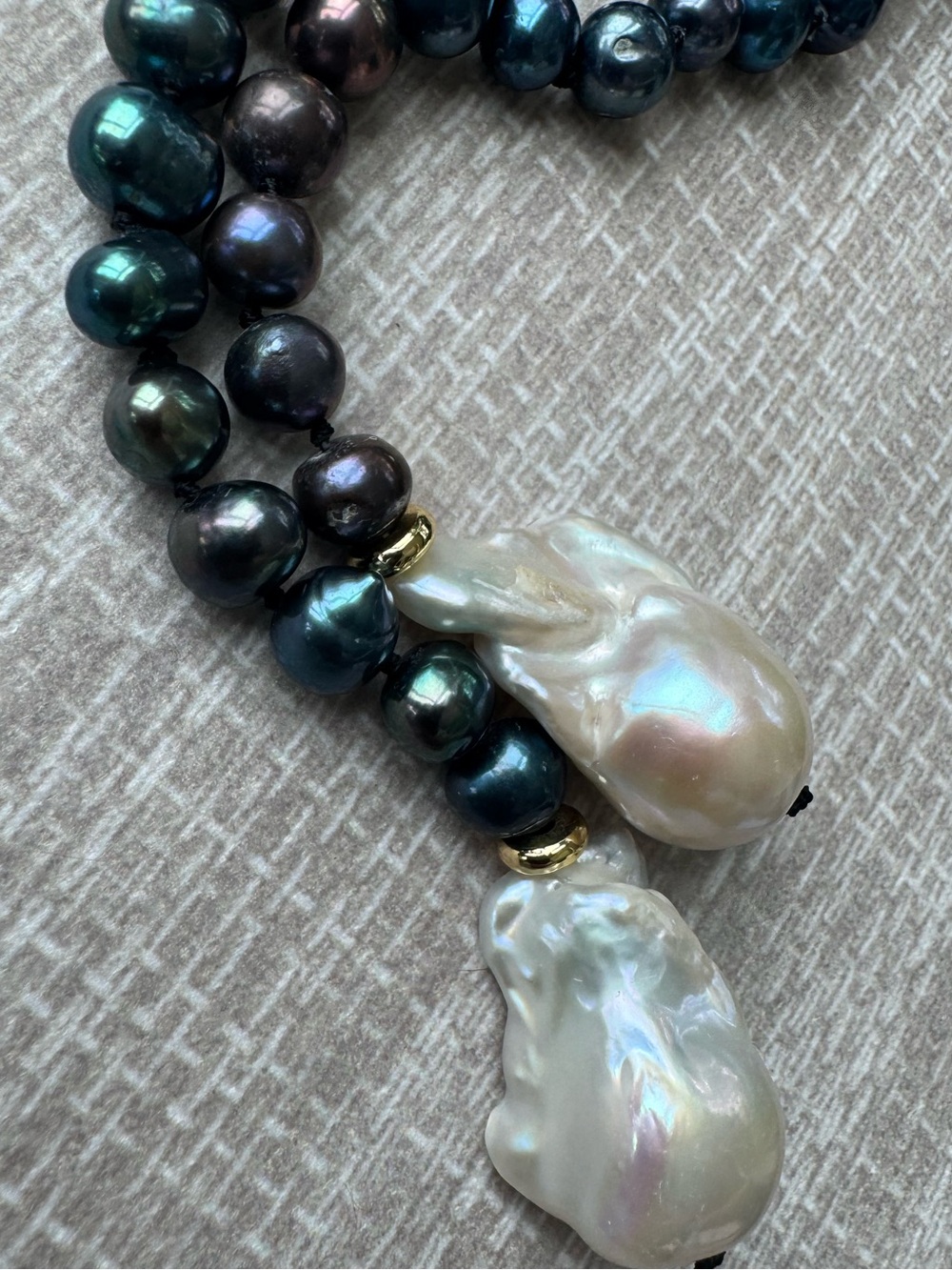 NWOT Polo Ralph Lauren Black and Baroque Pearl Strand Necklace - Picture 5 of 14